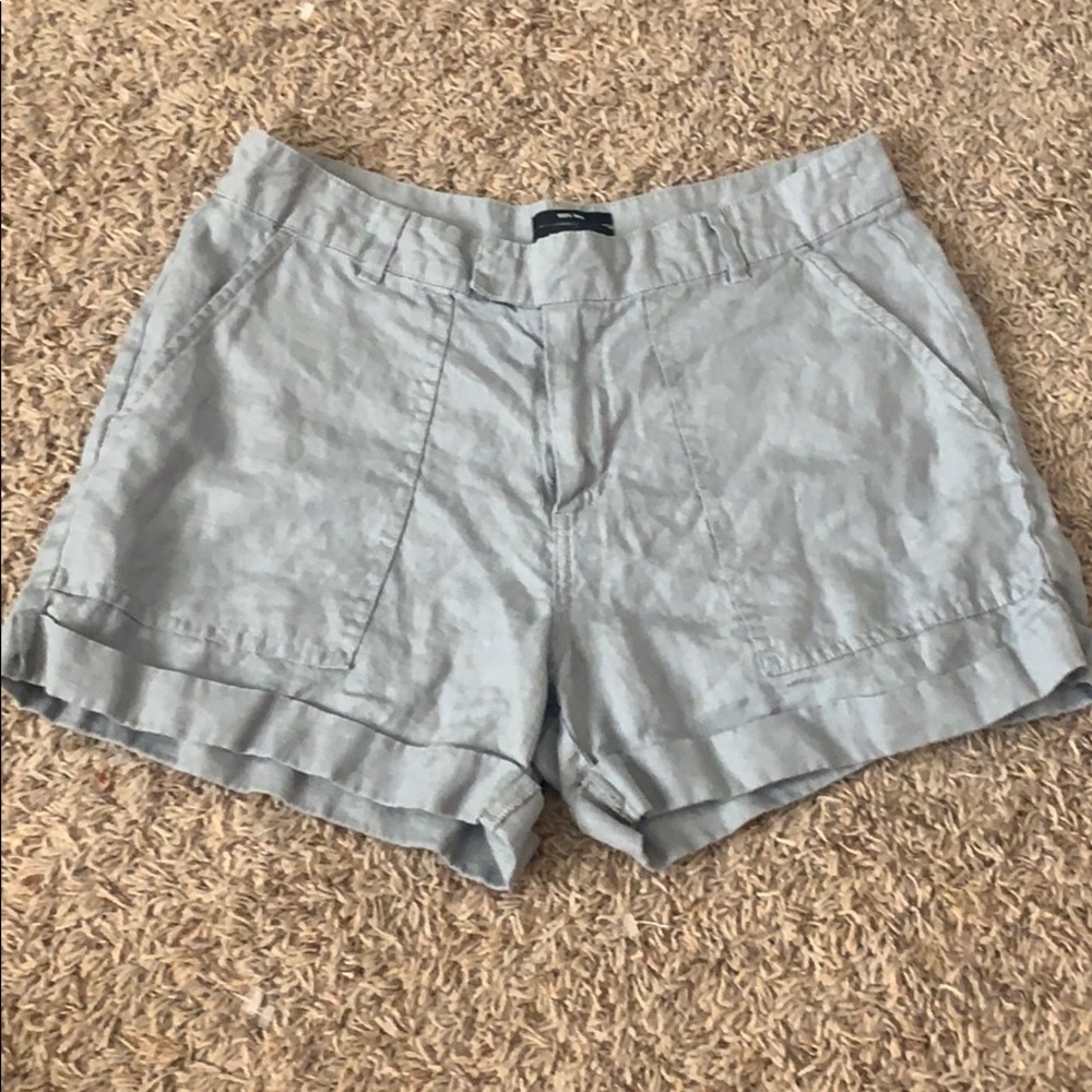 Grey Linen Shorts